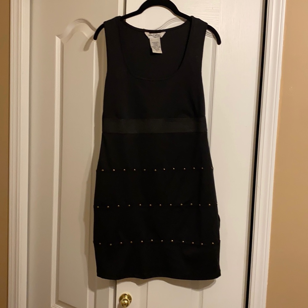 Black dress with gold beads
